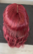 Load image into Gallery viewer, 28” BURGUNDY BODY WAVE SYNTHETIC HUMAN BLEND LACE FRONT WIG